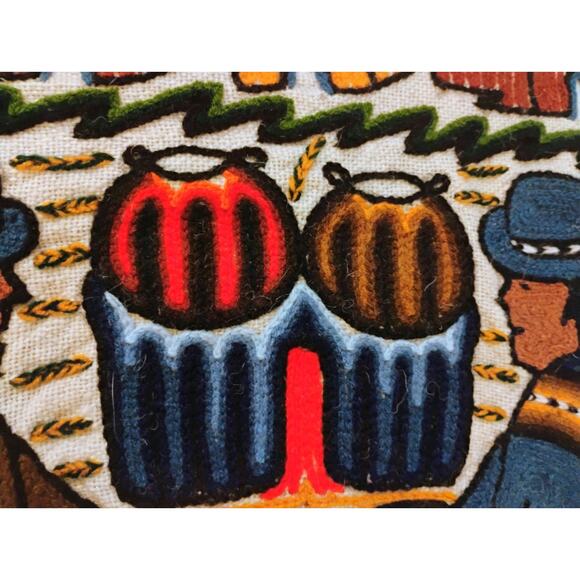 Uros Lago Titikaka Hand Stitched Wall Hanging. Indigenous People Of Bolivia Peru - Picture 4 of 16